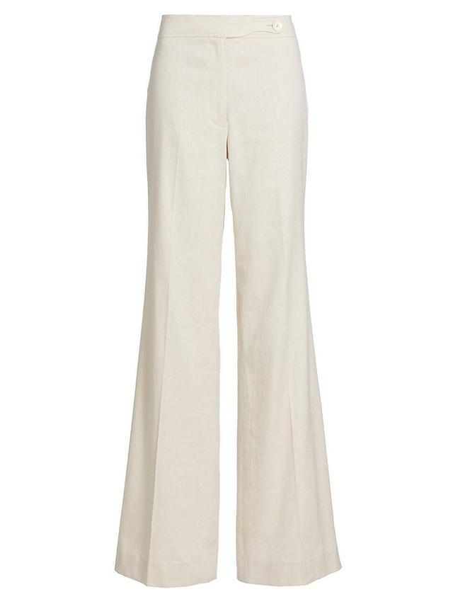 Womens Owen Linen-Blend Flared Trousers Product Image