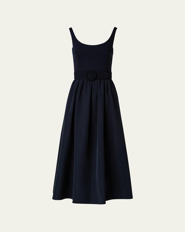 Womens Cotton-Blend Belted Midi-Dress Product Image