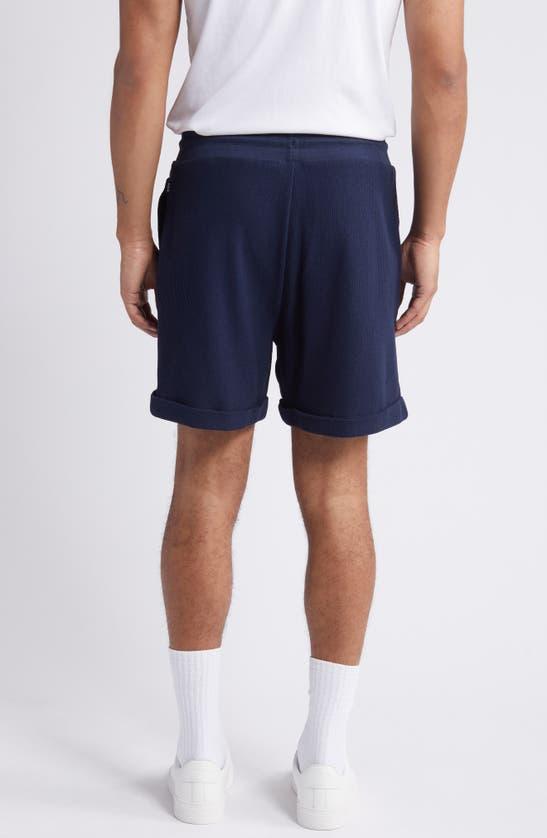 HUGO BOSS Lasdun Cotton Gauze Drawstring Shorts In Dark Blue Product Image