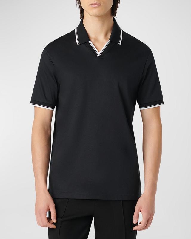 Mens Polo Shirt with Johnny Collar Product Image