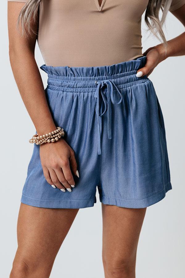 The Gail Shorts In Blue Product Image