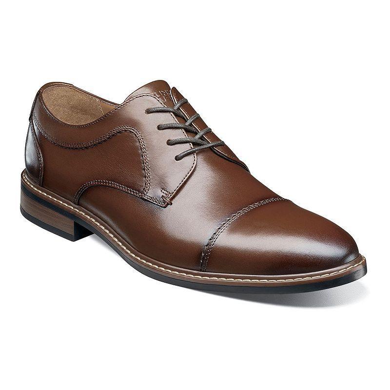 Nunn Bush Hayden Mens Leather Cap Toe Oxford Shoes Red Product Image