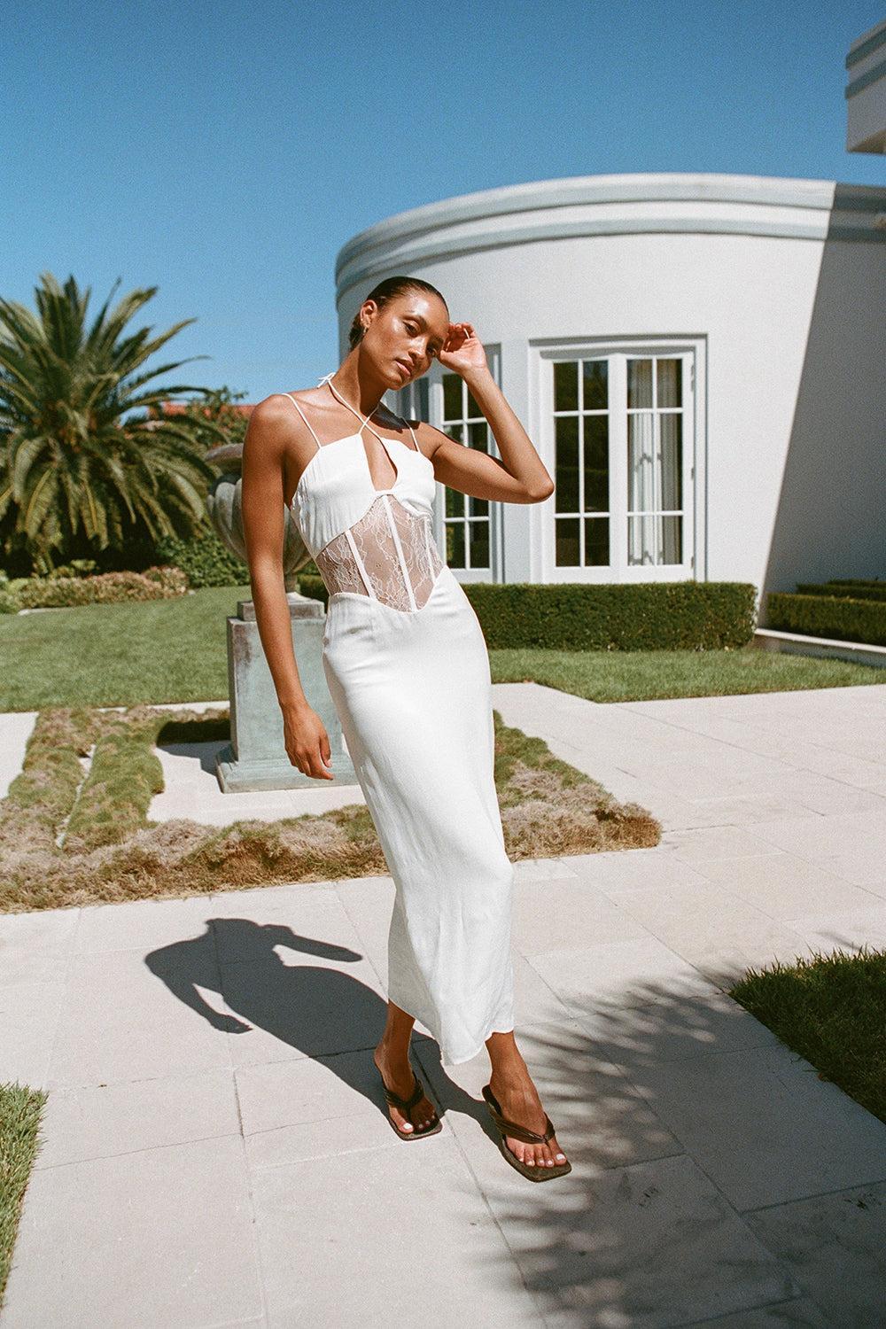 Teyah Midi Dress - White Product Image