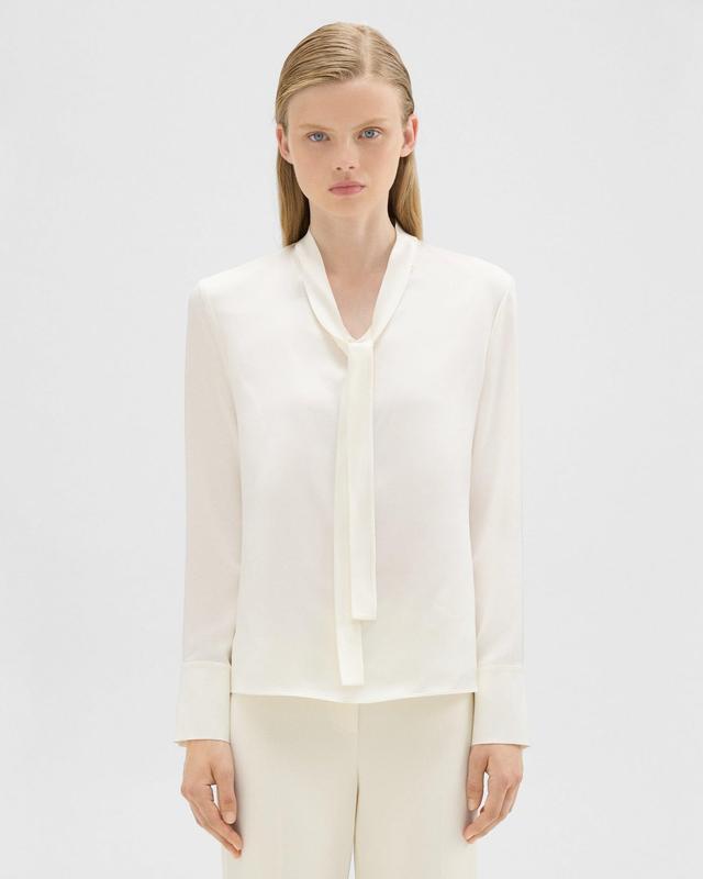 Tie Neck Blouse in Satin Product Image