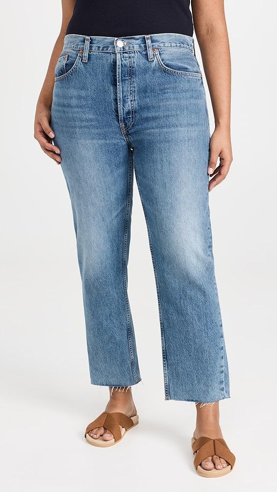 RE/DONE High Rise Rigid Stove Pipe Jeans | Shopbop Product Image