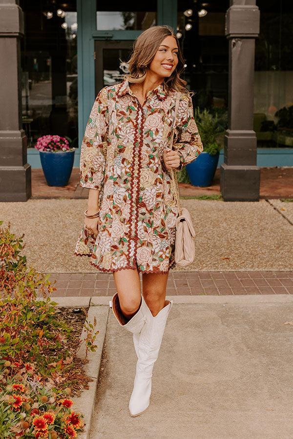 Smell The Roses Button Down Mini Dress Product Image