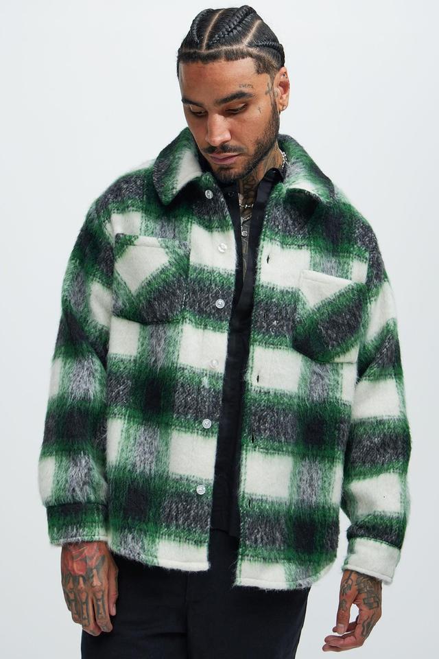 Keystone Mohair Shacket - Green Product Image