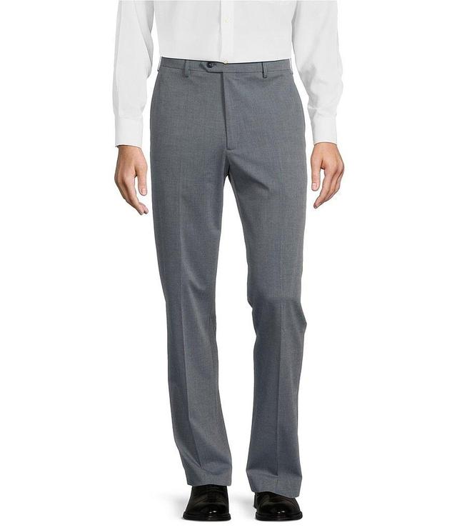 Roundtree & Yorke TravelSmart Flat Front Classic Fit Full Length Textured Solid Dress Pants Product Image