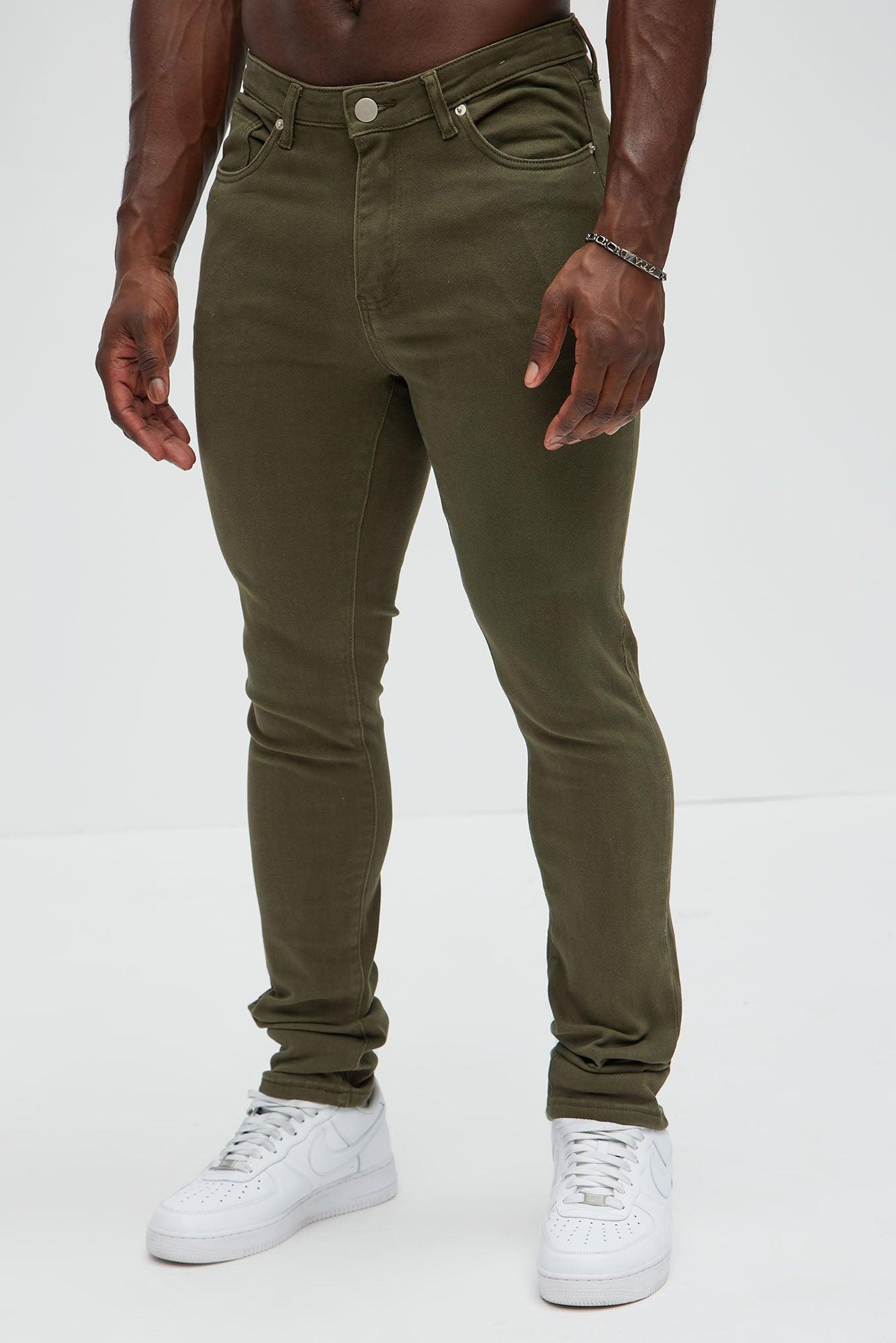 Cornell Stacked Skinny Jeans - Olive Product Image