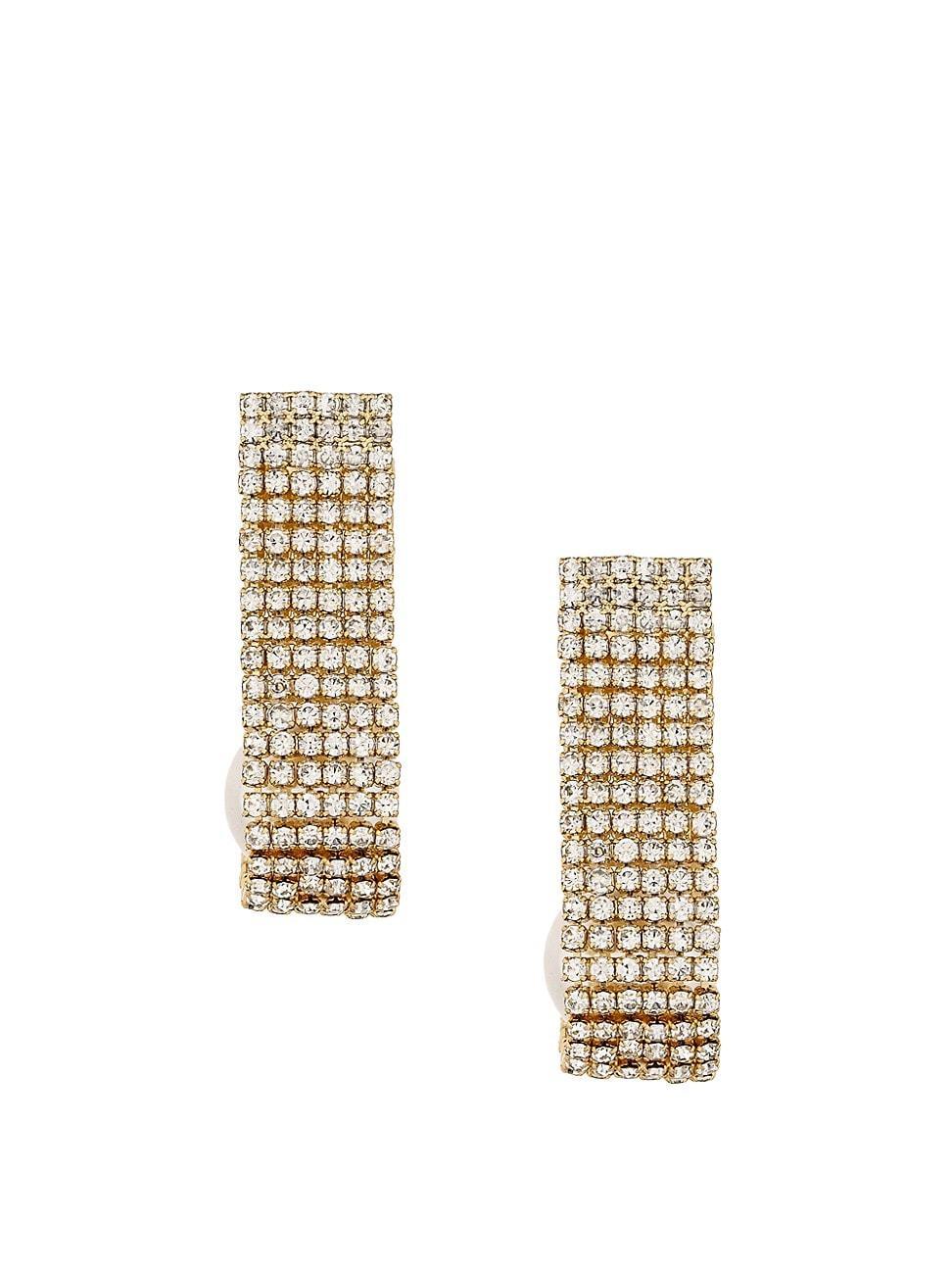 Womens Swaddled 18K Gold-Plate, Pearl & Crystal Teardrop Earrings Product Image