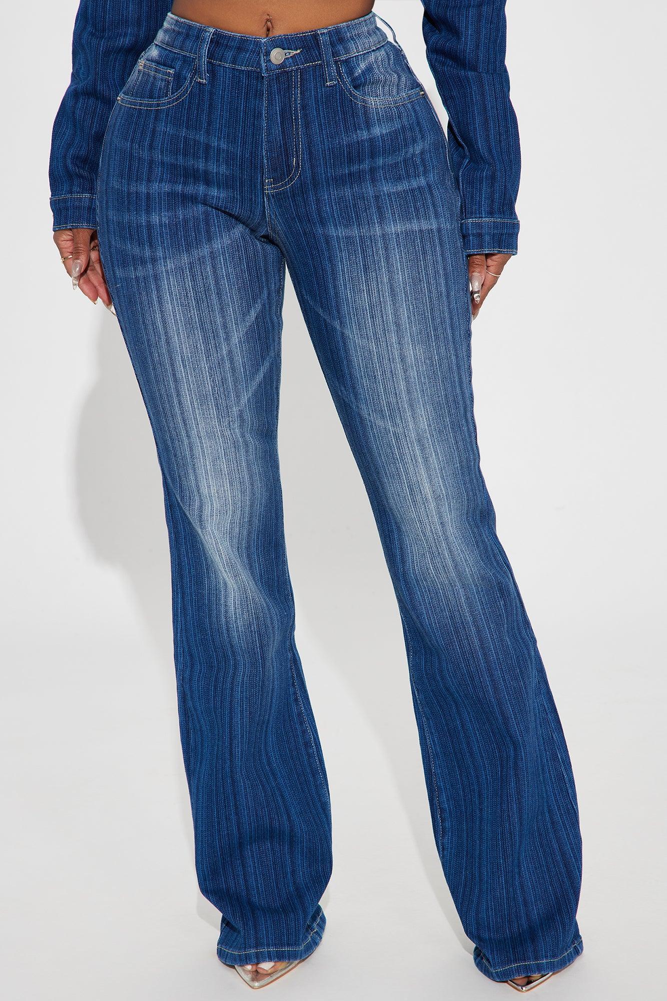 Struck A Chord Stretch Flare Jeans - Medium Wash product image