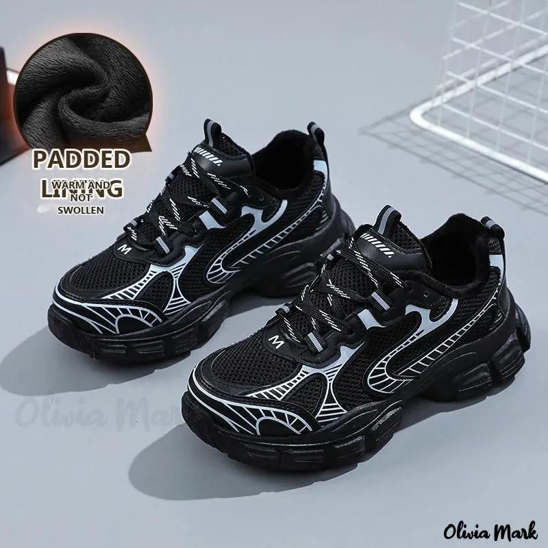 Olivia Mark – Thicken Winter Casual Shoes with Spliced High Heel and Thick Sole for Sports Product Image