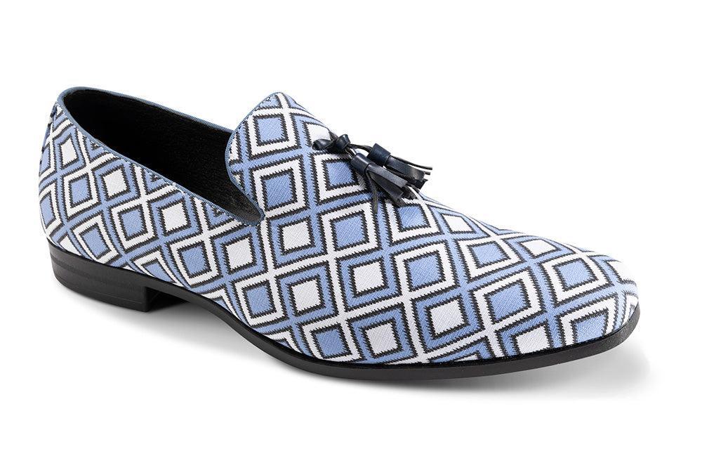 Vista Blue Windowpane Tassel Loafer Product Image