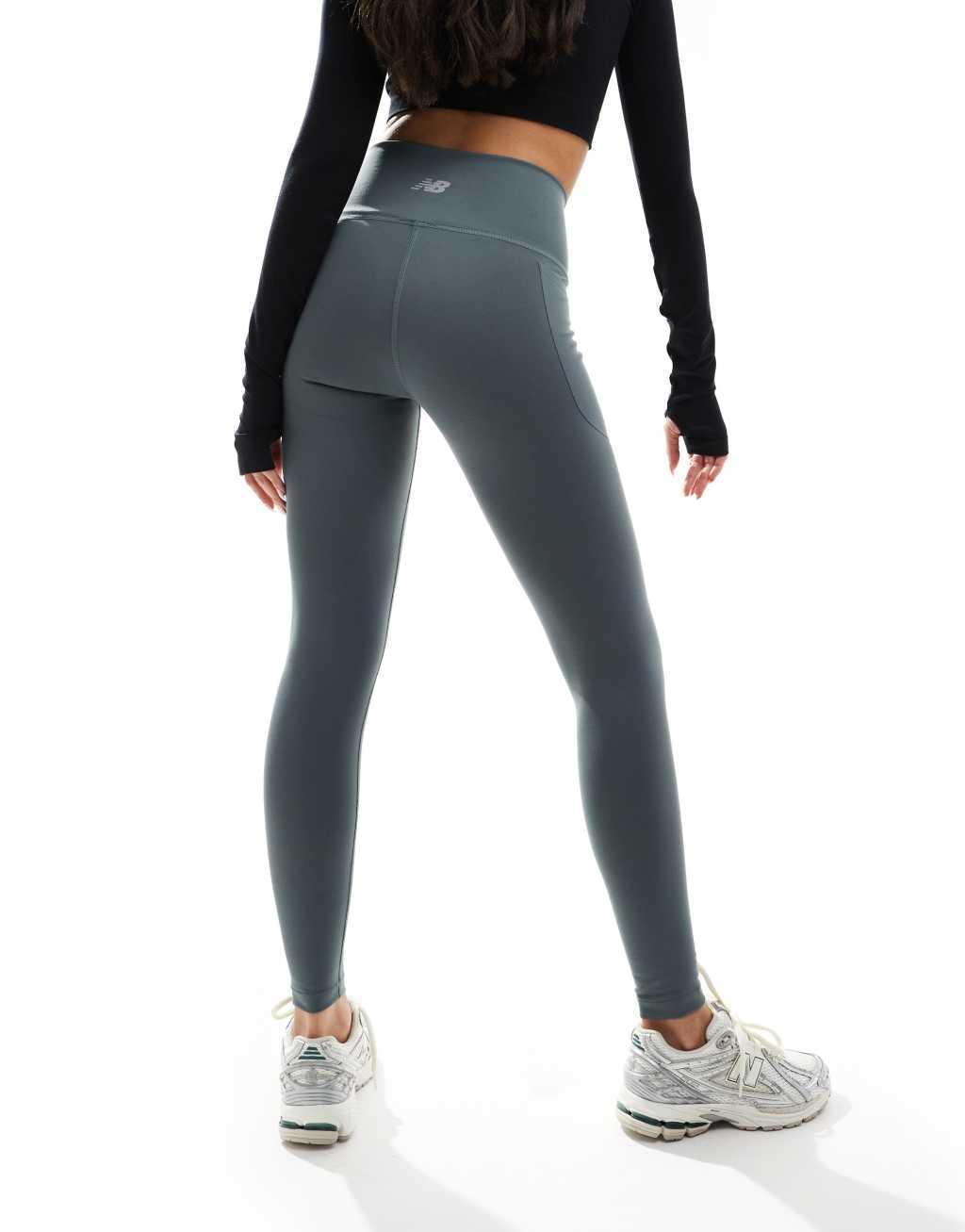 New Balance sport harmony high rise leggings with pocket in gray Product Image