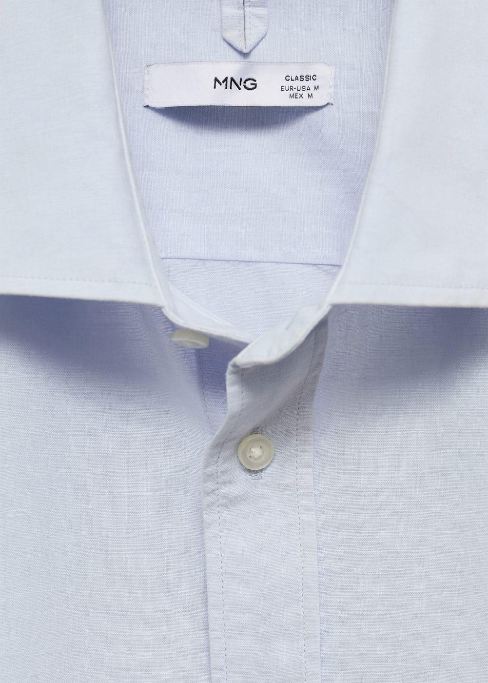 Classic-fit linen-blend shirt - Men | MANGO USA Product Image