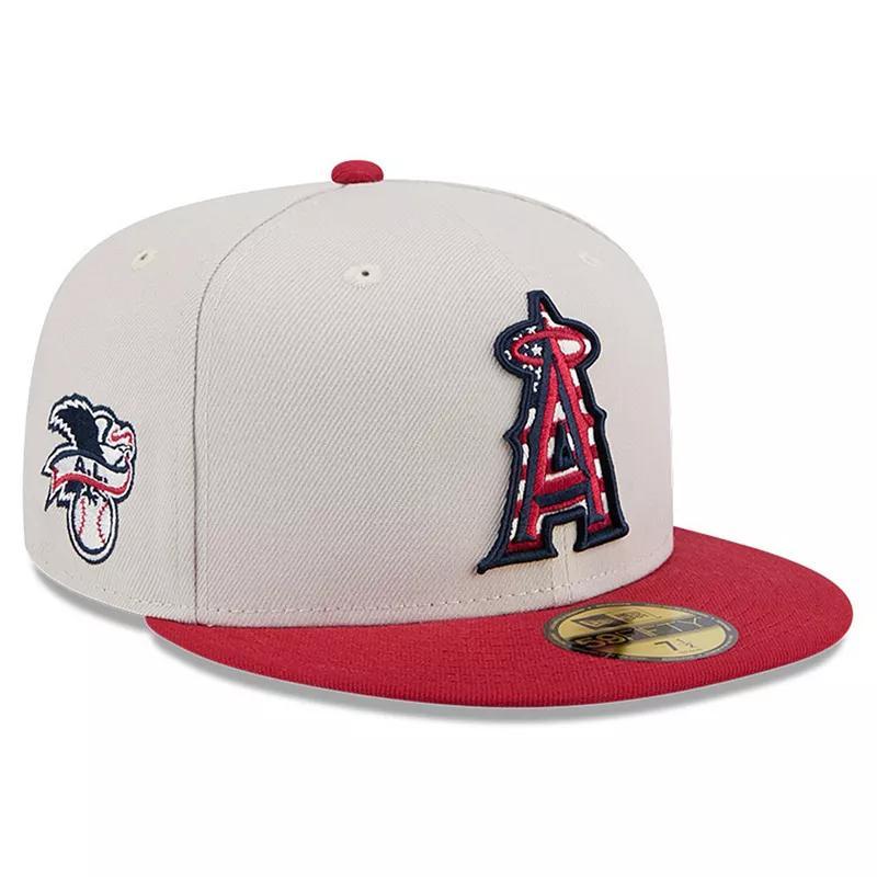 Mens New Era Khaki/Red Los Angeles Angels 2024 Fourth of July 59FIFTY Fitted Hat Product Image