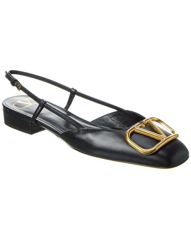 Vlogo 20 Pointed-toe Leather Slingback Courts In Black Product Image