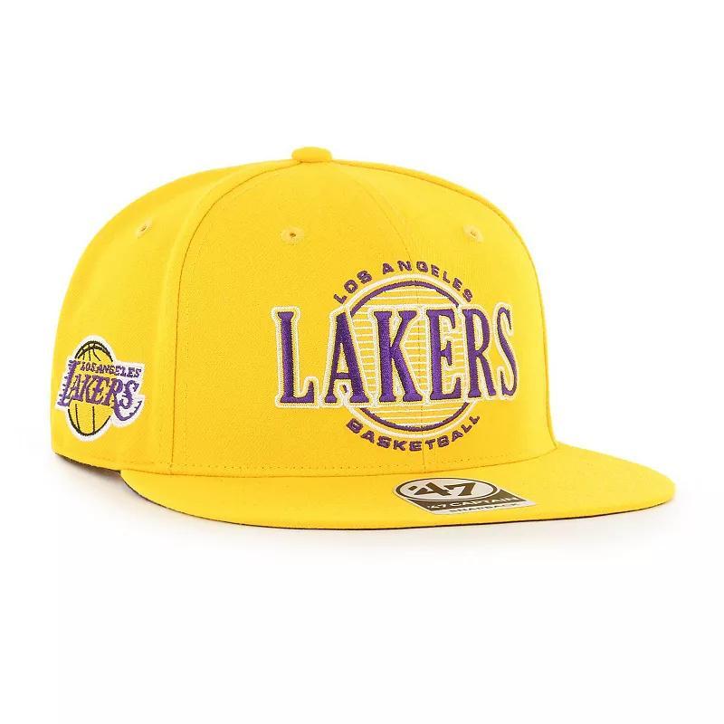 Mens 47 Brand Yellow Los Angeles Lakers High Post Captain Snapback Hat Product Image