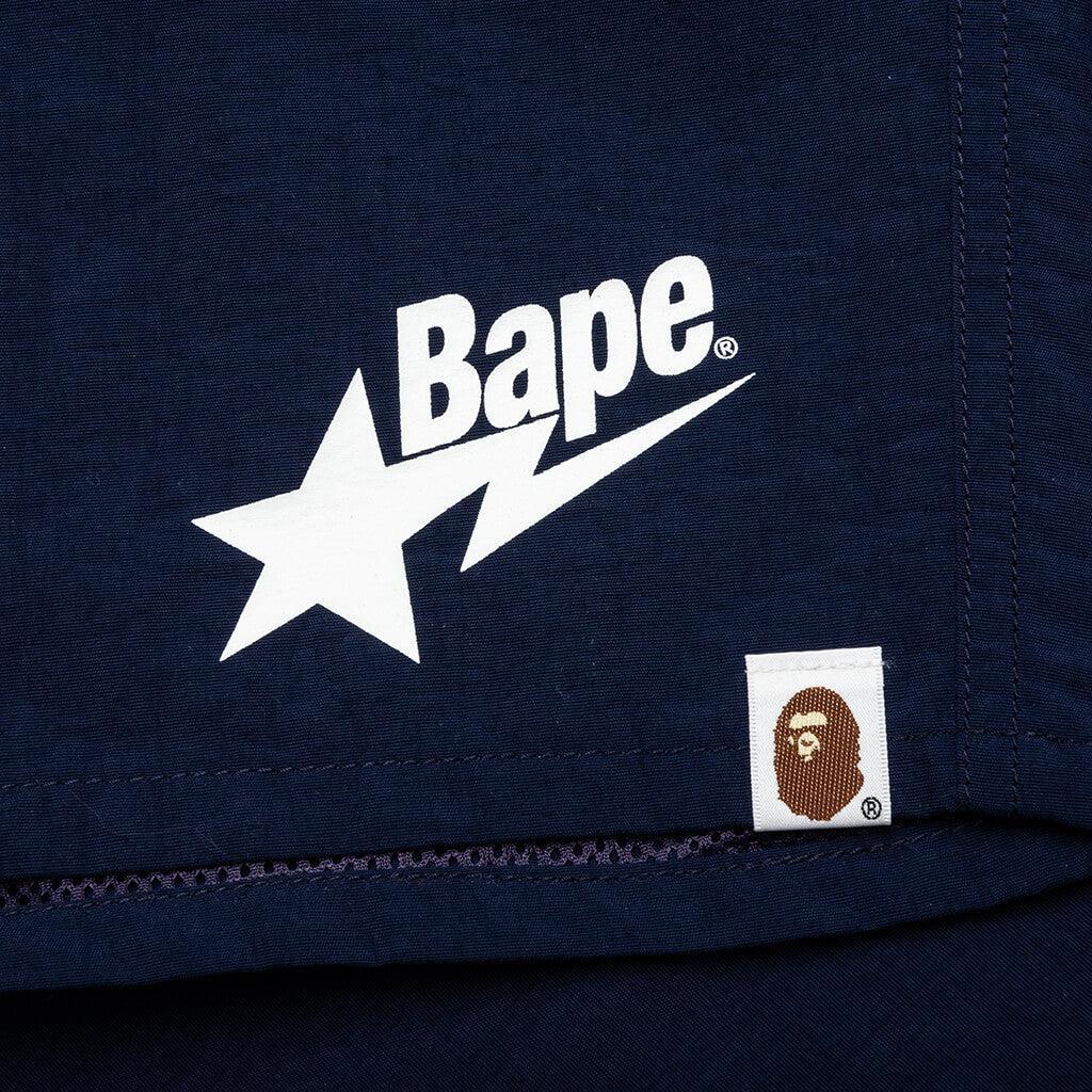 Bape Sta Logo Beach Shorts - Navy Male Product Image