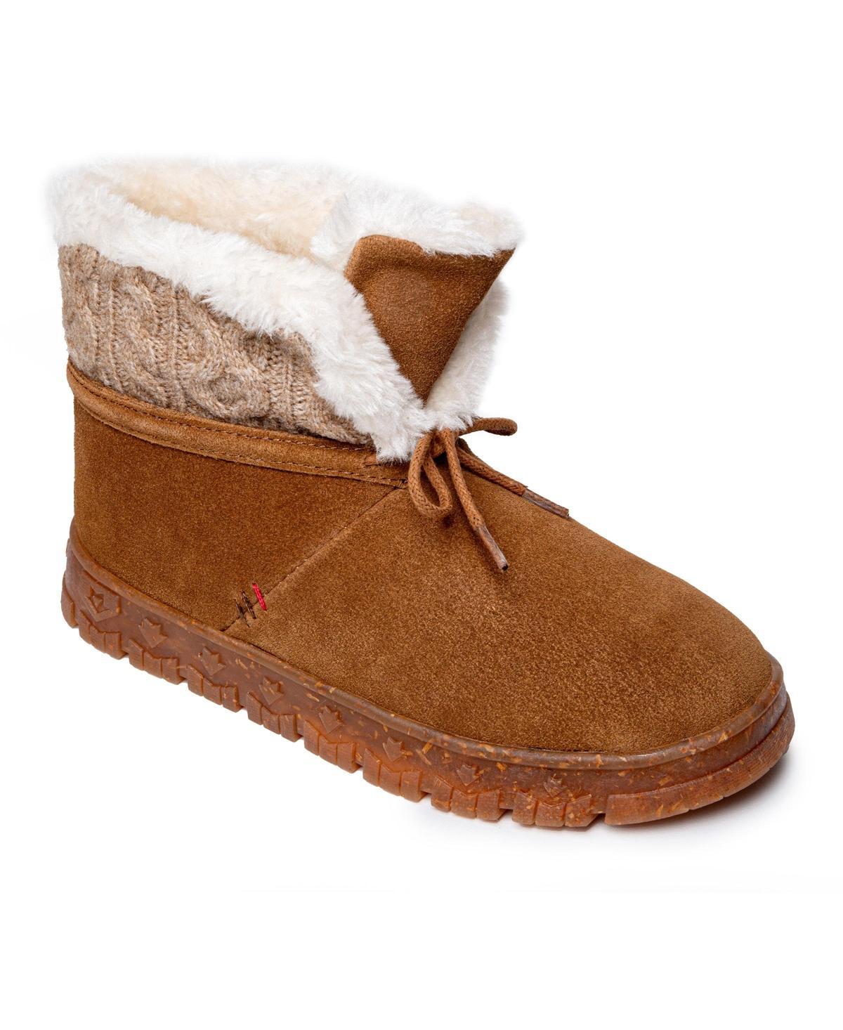 Minnetonka Womens Norean Suede & Knit Slipper Boots Product Image