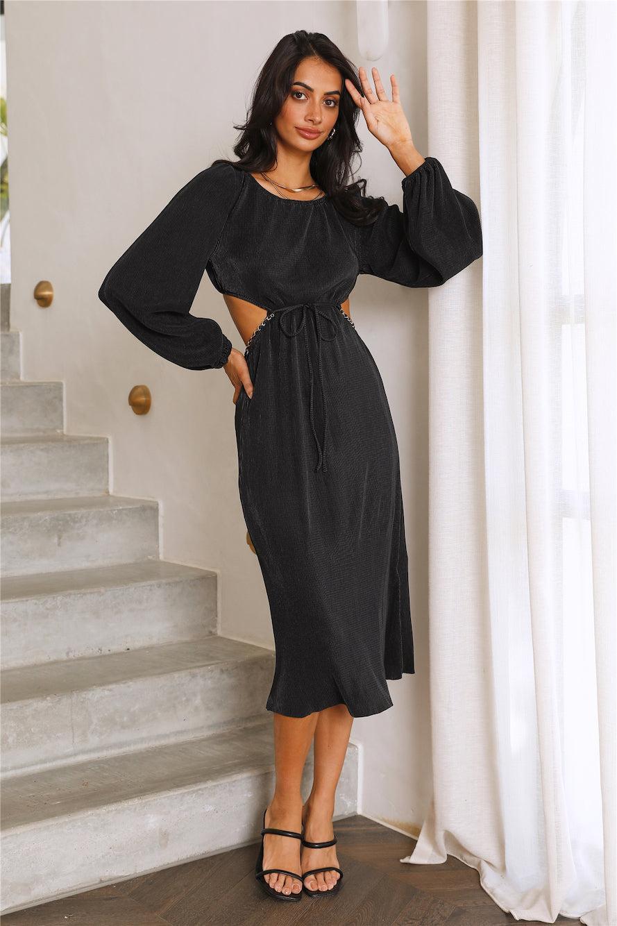 Love Me Not Midi Dress Black Product Image