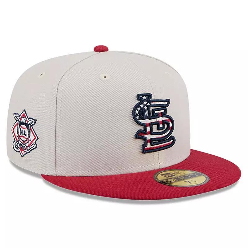 Mens New Era Khaki/Red St. Louis Cardinals 2024 Fourth of July 59FIFTY Fitted Hat Product Image