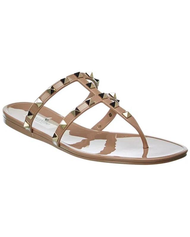 Rockstud Caged Rubber Sandal In Brown Product Image