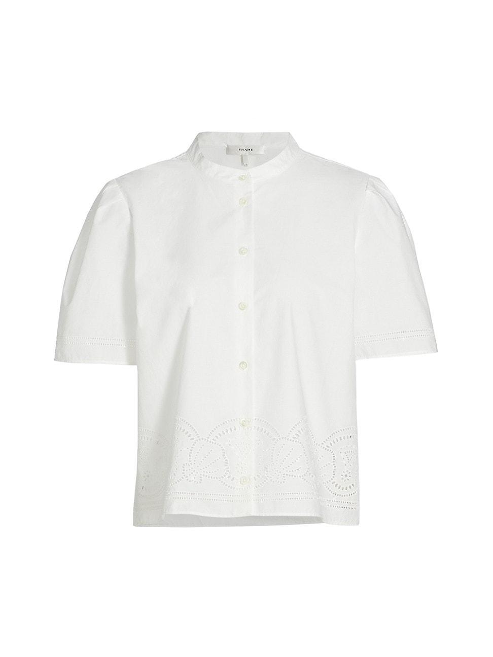 Womens Embroidered Cotton Poplin Shirt Product Image