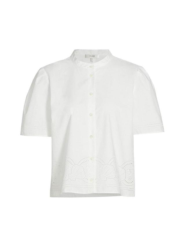 Womens Embroidered Cotton Poplin Shirt Product Image