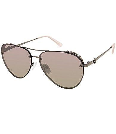 Kurt Geiger London Womens KGL1002B Shoreditch 60mm Aviator Mirrored Lens Rimless Sunglasses Product Image