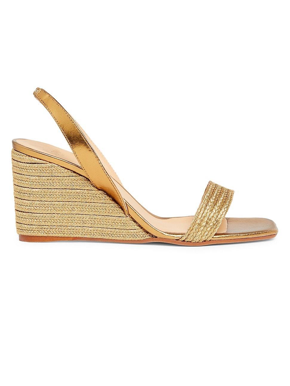 Womens 80MM Metallic Wedge Sandals Product Image