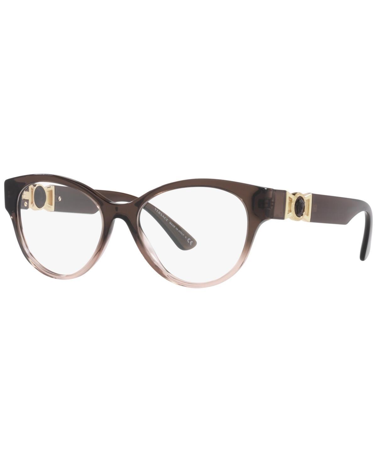 Versace Womens Round Eyeglasses, VE3313 - Brown Transparent Gradient Beige Product Image