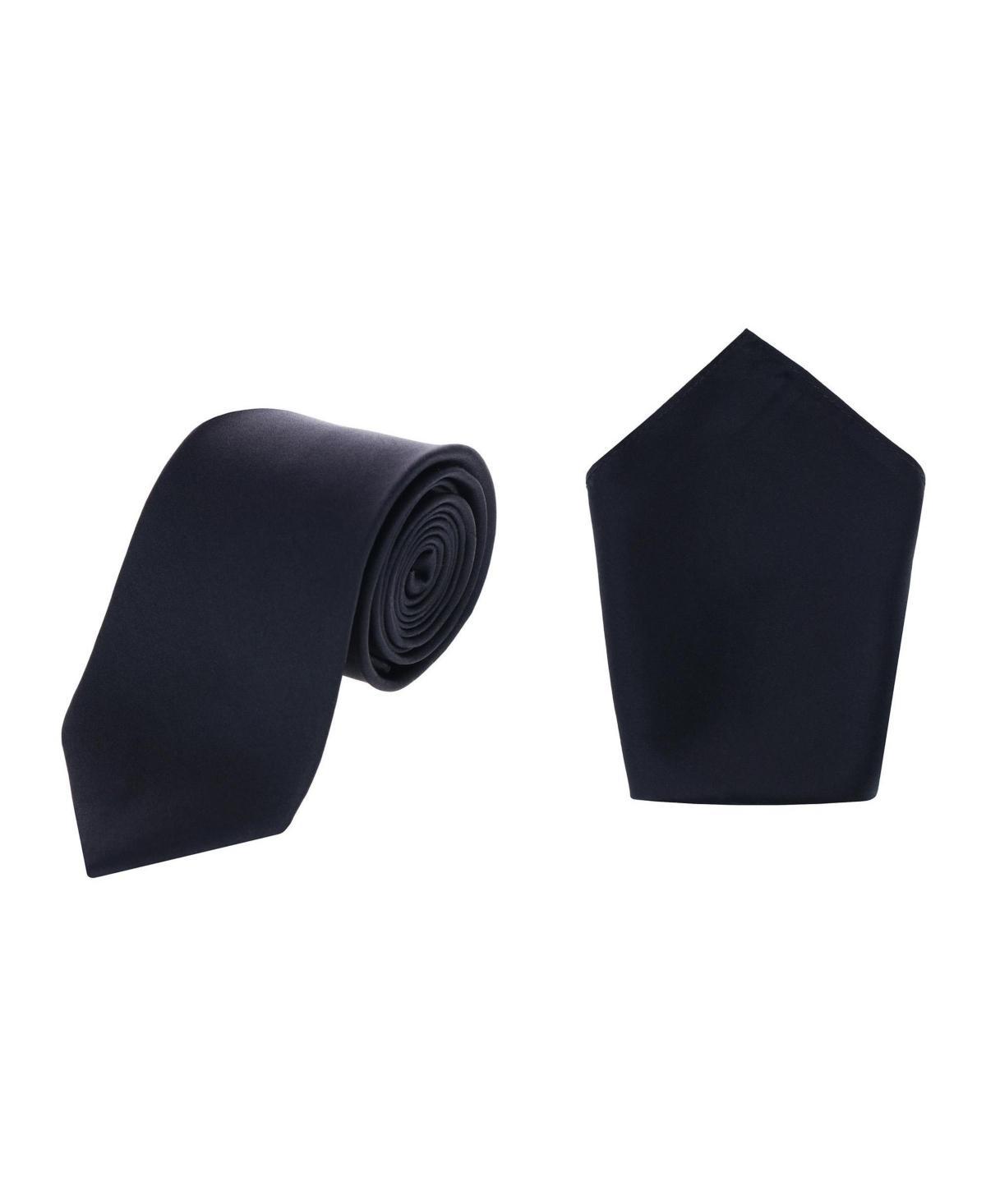 Trafalgar Mens Sutton Solid Color Silk Necktie and Pocket Square Combo Product Image