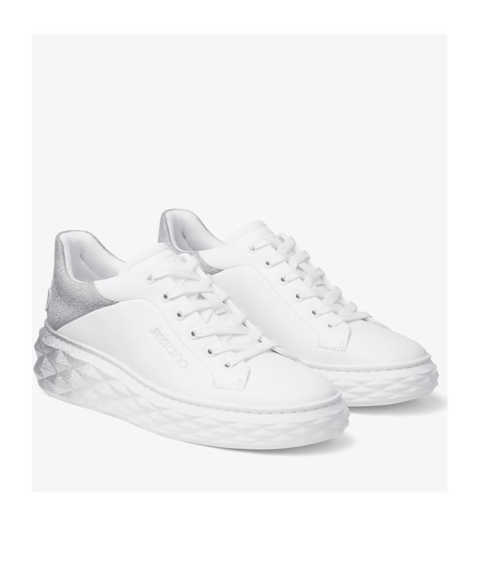 JIMMY CHOO Diamond Leather Ombre Low-top Sneakers In White Product Image