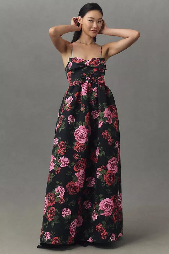 Sachin & Babi Sloane Sleeveless Double-Bow Taffeta Maxi Dress Product Image