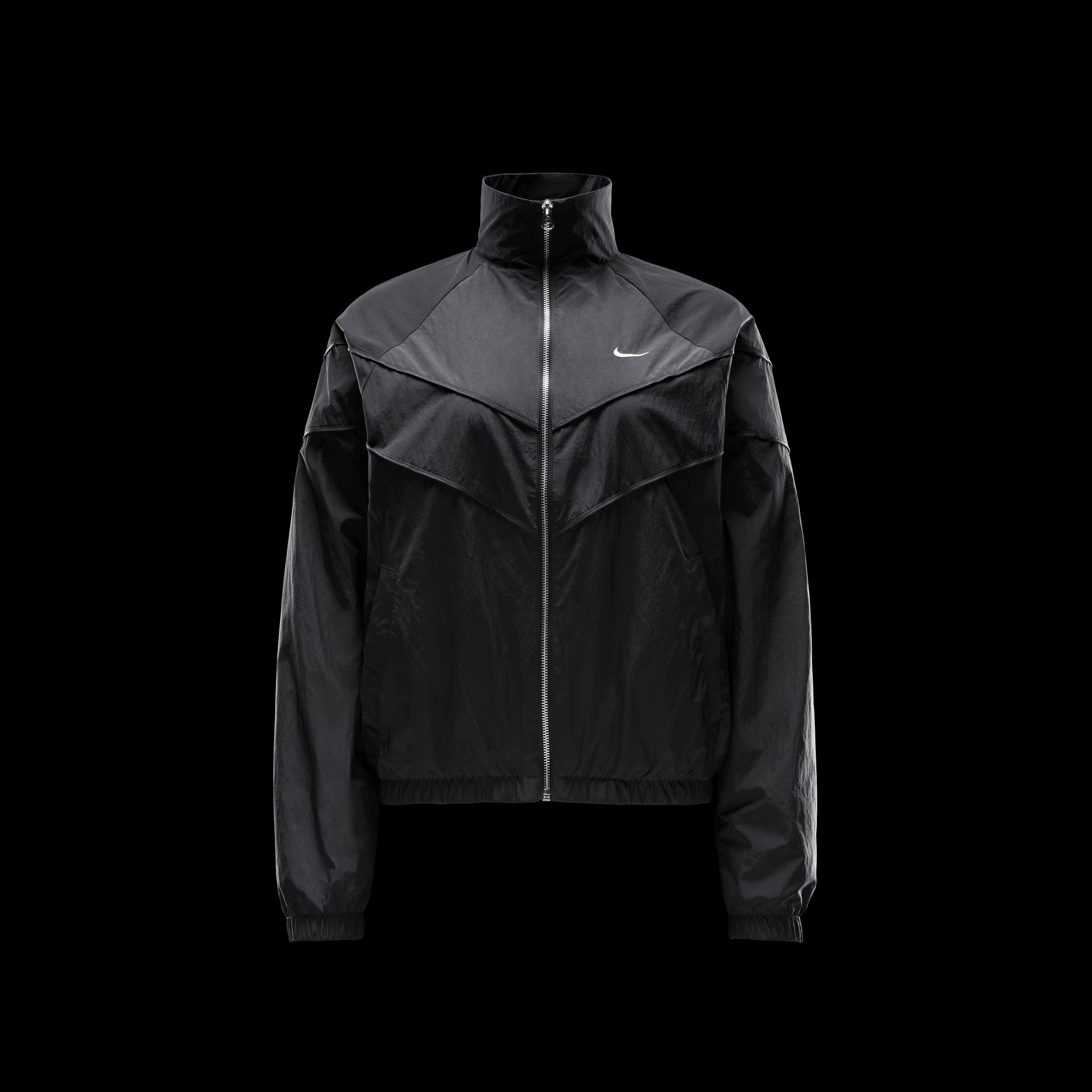 Nike Womens Windrunner Woven Full-Zip Jacket - Black/White Product Image