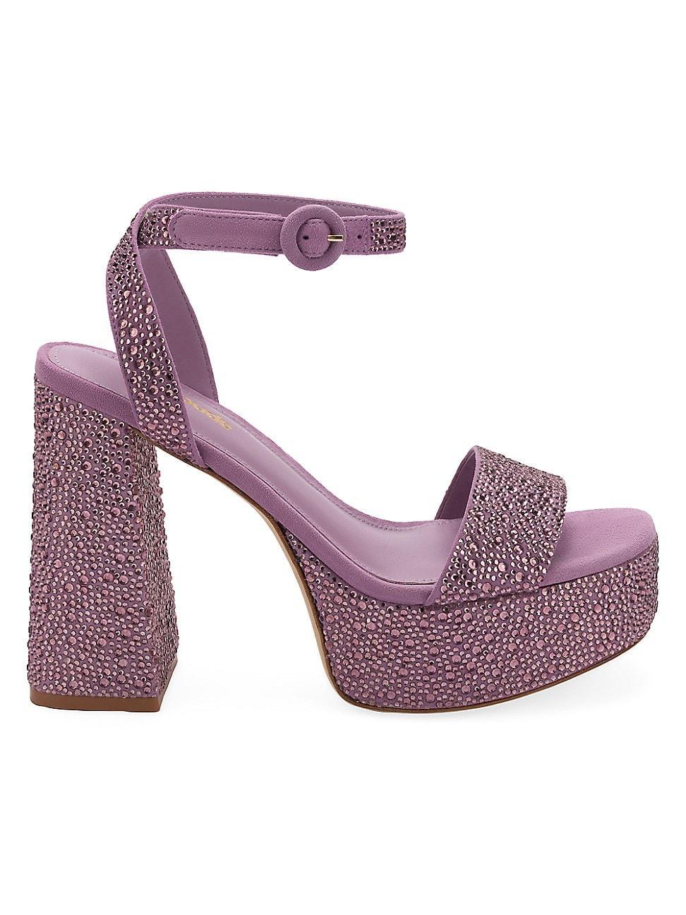 Womens Dolly Crystal-Embellished Platform Ankle-Strap Sandals Product Image