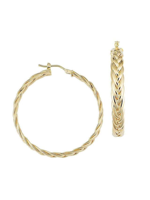 Womens 14K Yellow Solid Gold Caesar Hoops Product Image