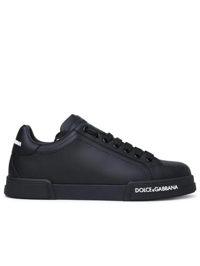 Portofino Black Calf Leather Sneakers Product Image