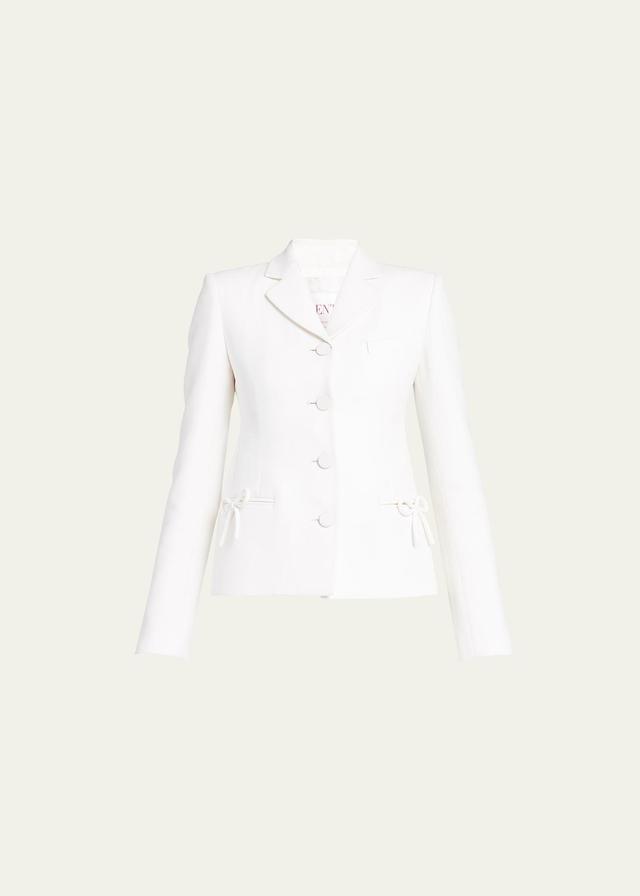 Valentino Garavani Bow Detail Crepe Couture Jacket Product Image