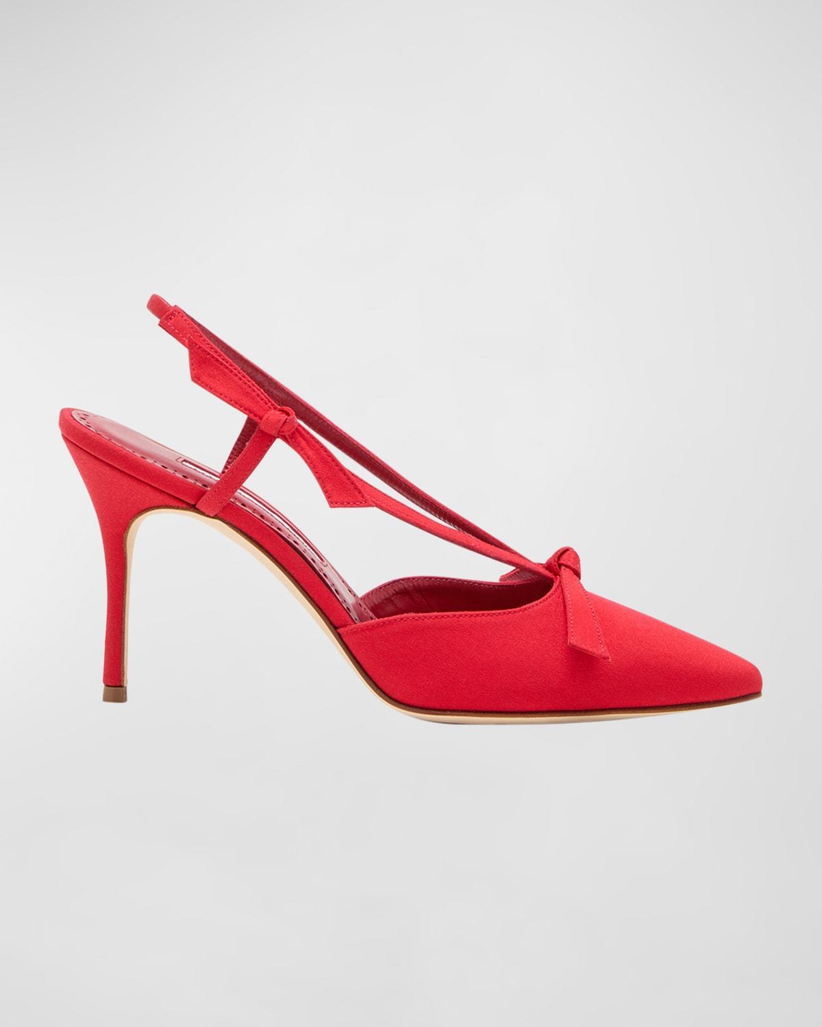 Cortintia Satin Bow Slingback Pumps Product Image