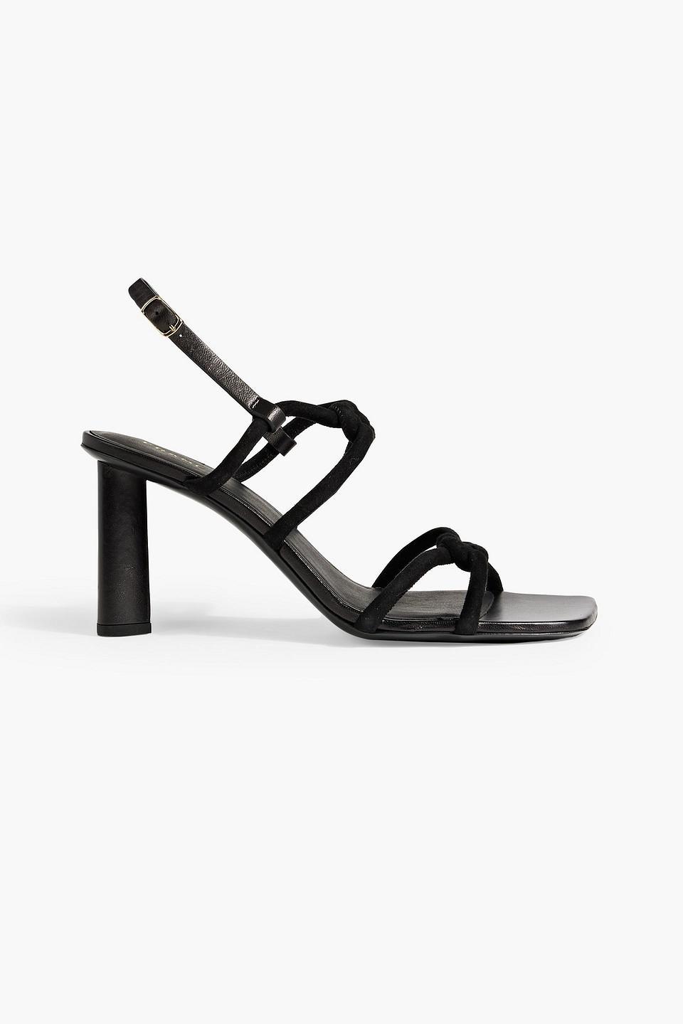 Le Hendrix Suede Slingback Sandals In Black Product Image