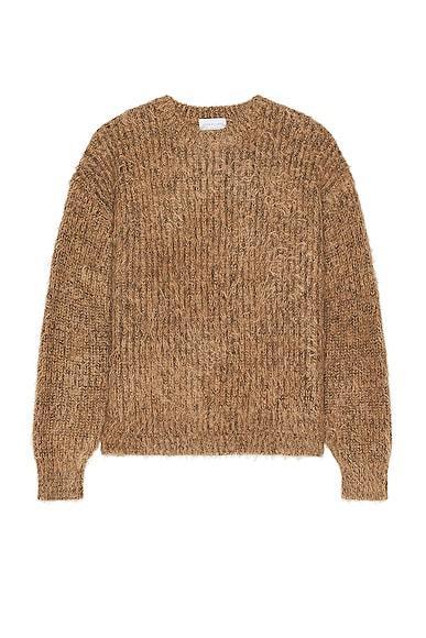 JOHN ELLIOTT Wool Mohair Crew in Brown Product Image