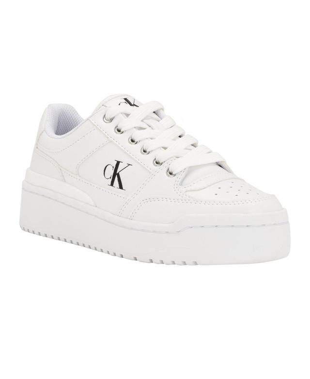 Calvin Klein Womens Womens Alondra Platform Sneaker - White - 8 Product Image