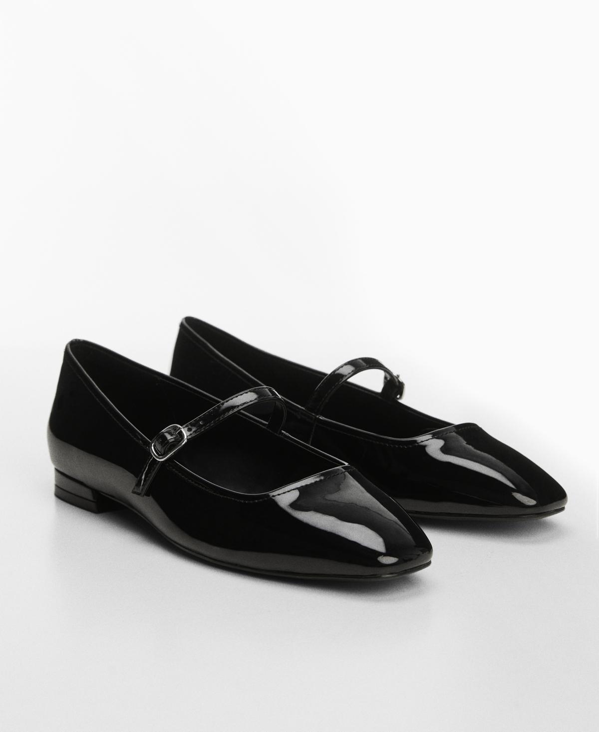 MANGO - Patent leather effect ballerina blackWomen Product Image