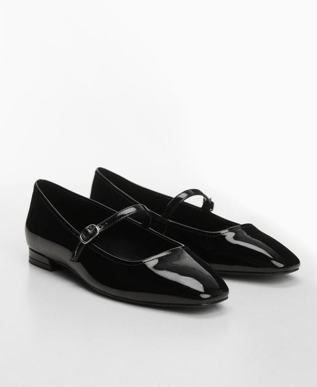 Mango Womens Patent Leather Effect Ballerina Product Image