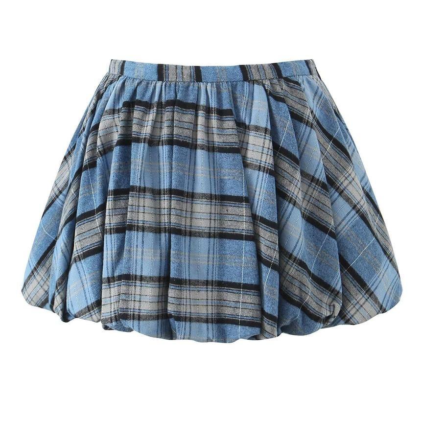 Plaid Mini A-Line Skirt Product Image