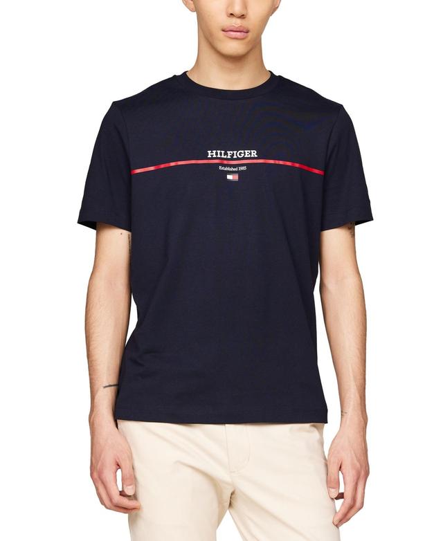 Tommy Hilfiger Mens Logo Stripe T-Shirt Product Image