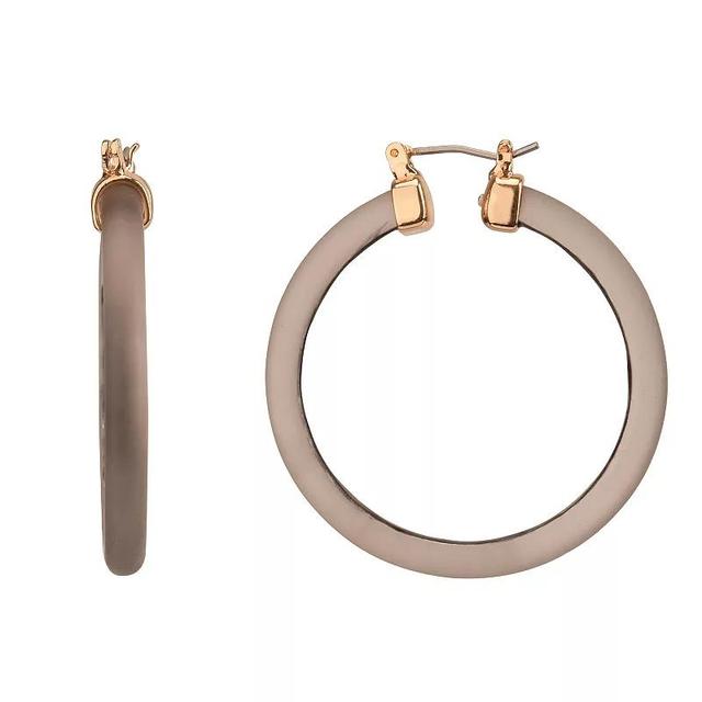 Womens Acrylic Hoop Earrings, Grey Product Image