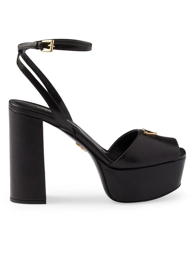 Womens Nappa Leather Platform Sandals Product Image